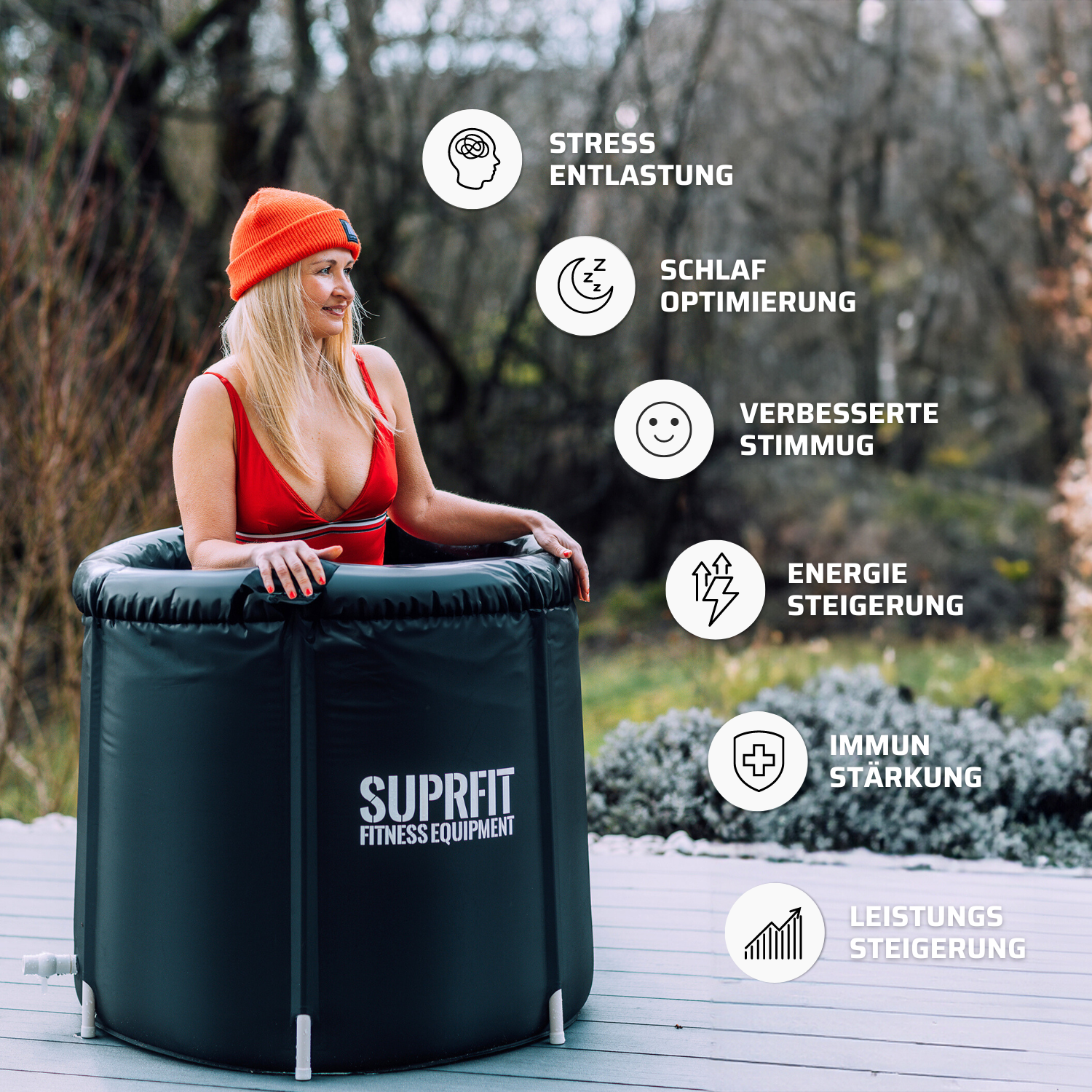 Eisbad Tonne Faltbar - Tragbarer Eisbehälter Für Kältetherapie Und Muskelregeneration